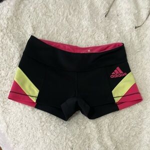 Adidas Women's Black and Pink Athletic Shorts